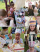 photos of children making and displaying their crowns